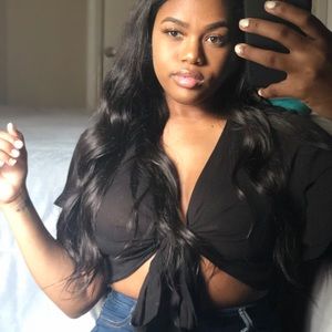 Black Tie up Crop Top 🖤